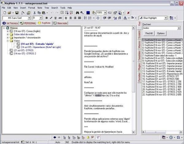 KeyNote NF is a cool Rich text Editor for and Multi-level Notes Manager for Windows