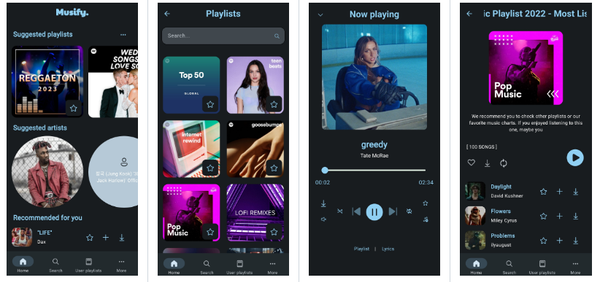 Musify is a Cool Music Player App that supports streaming.