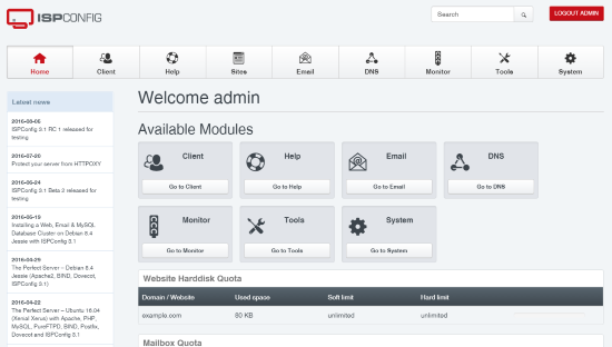 ISPConfig is a Free Open-source Hosting Control Panel