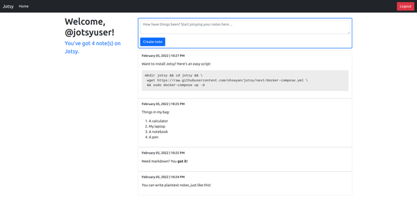 Jotsy: A Rust-Based Self-Hosted Note-Taking App