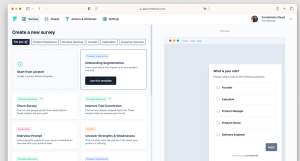 Formbricks: Free Form Builder and Survey Platform for Web Agencies, Enterprises, and Support Teams