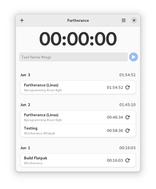 Furtherance - a Free Time Tracker for Windows, Linux, macOS and Android