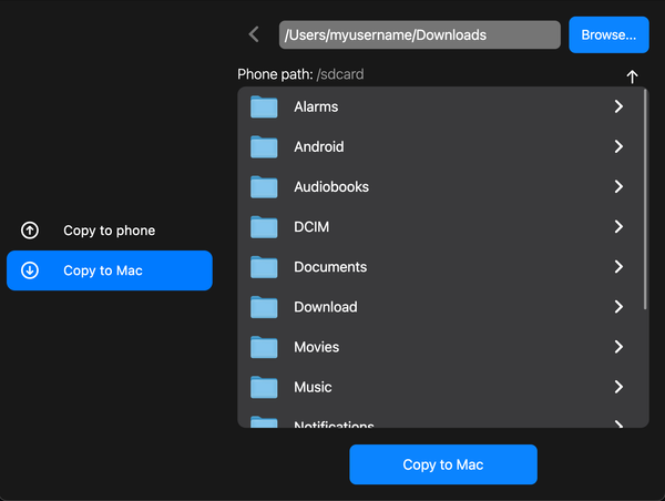 Transfer files between Android and MacOS with Foldie (Free App)