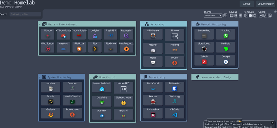 Dashy: A self-hostable personal dashboard