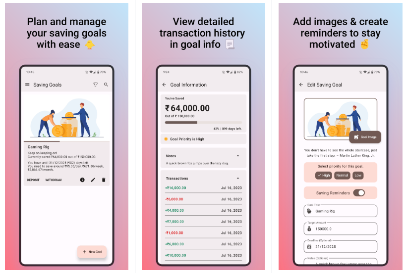 GreenStash: A Simple Free Android App for Managing Savings Goals and Manage Expenases