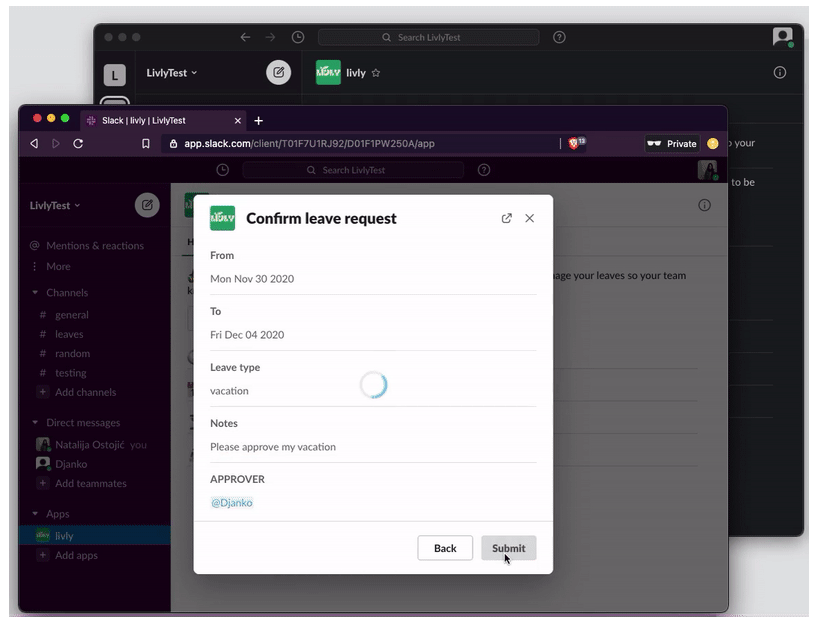 Livly - Open-source Slack leave management