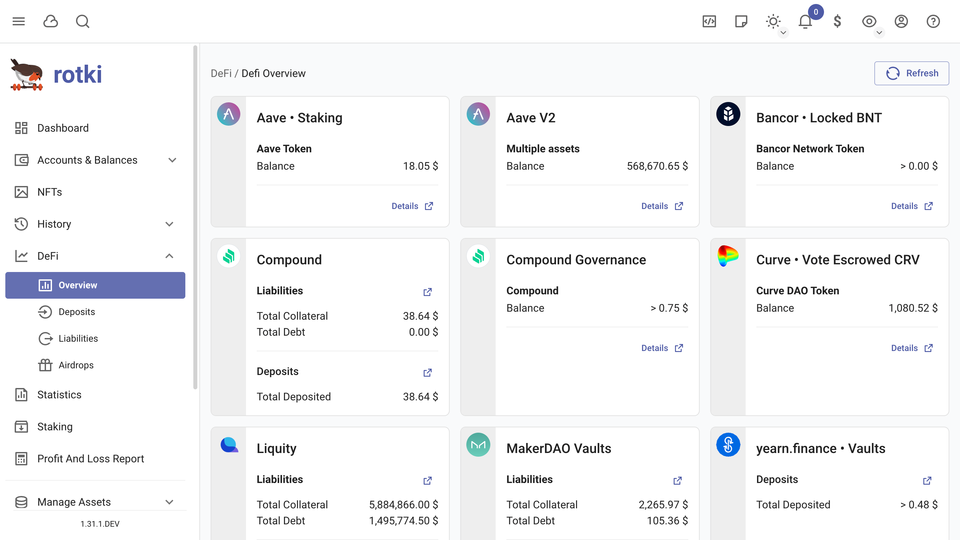 Rotki is a Free Self-hosted Open-source Investment and Finance Asset Portfolio Manager