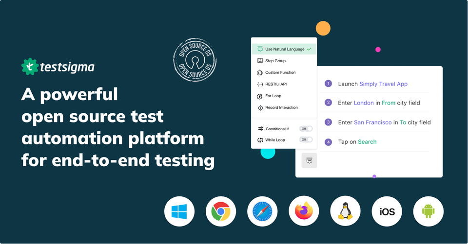 Testsigma - Free App to Automate Web and Mobile testing